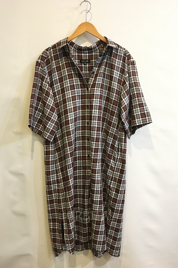 二子玉)DRAWER ドゥロワー D PRE2 CO CHECK BR OP メランジチェックショートスリーブワンピース 定価66,000円レディース36拍卖