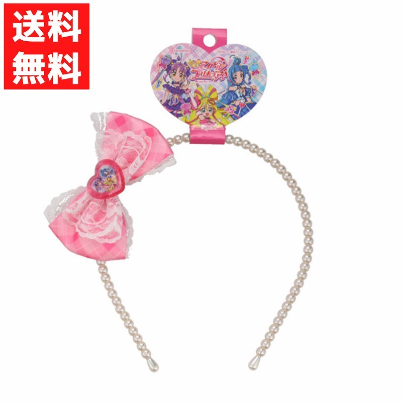 プリキュア パール風 カチューシャ ピンク リボン ヘアアクセ キッズ レース キミとアイドルプリキュア おしゃれ拍卖