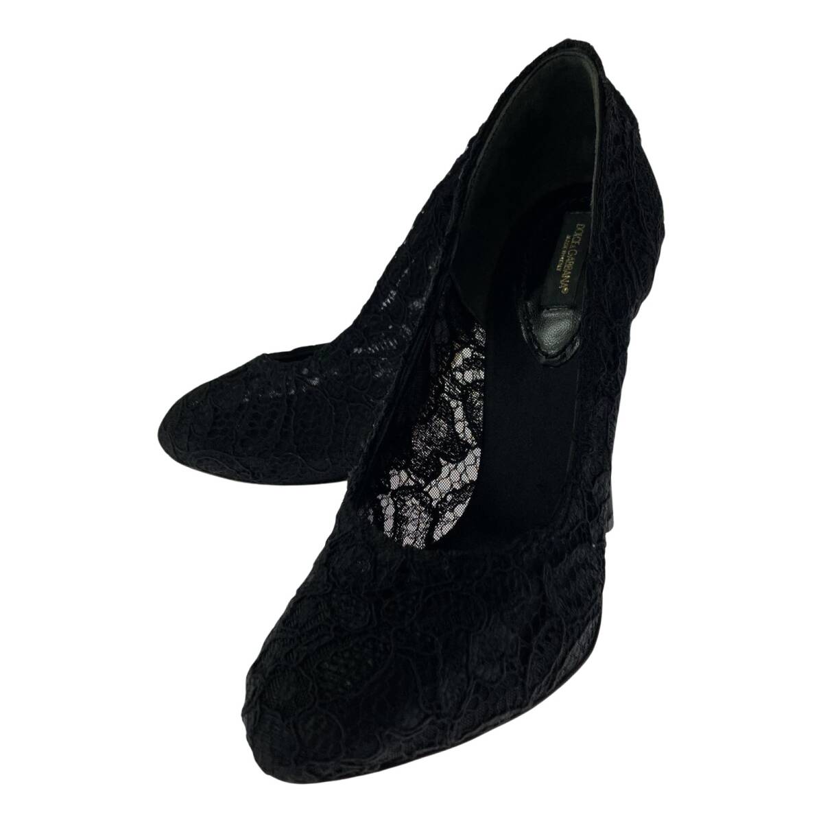 DOLCE&GABBANA ドルチェアンドガッバーナ レースハイヒール パンプス size37/ブラック拍卖