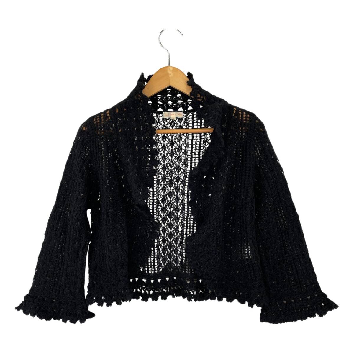 vert dense ヴェールダンス クロシェニット 長袖 カーディガン size2/ブラック拍卖