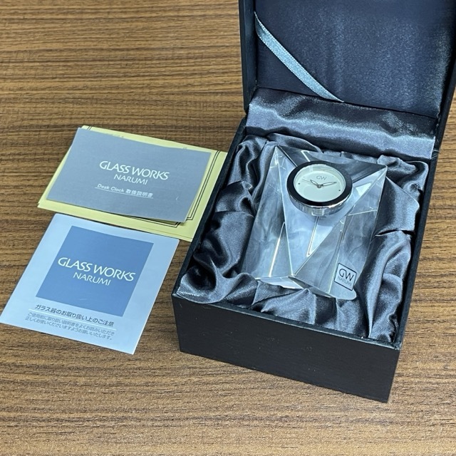 プリズム クロック 置き時計 【未使用】 GLASS WORKS NARUMI グラスワークス GW1000-11008 インテリア / 92958 在★2拍卖