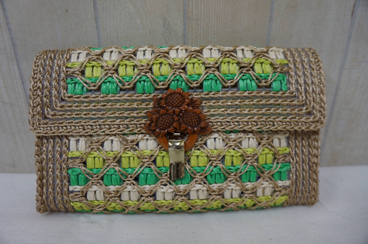 新古品☆ハンドメイド☆レトロ☆セカンドバッグ☆手編み☆504S4-J16696拍卖