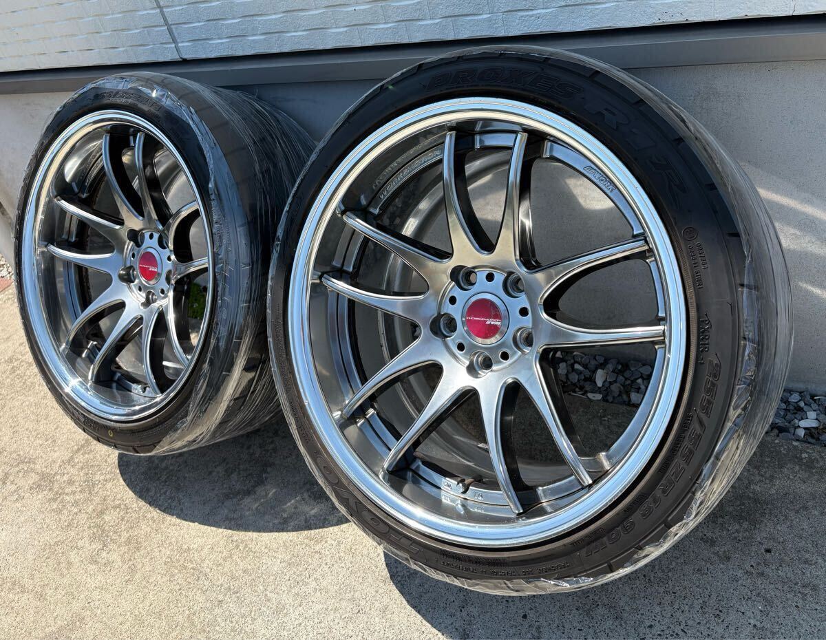 ★クーポン使ってお得★人気高級ホイール&タイヤ2本セット★ work ワーク  CR2P グリミットシルバー TOYO プロクセスR1R バリ溝拍卖