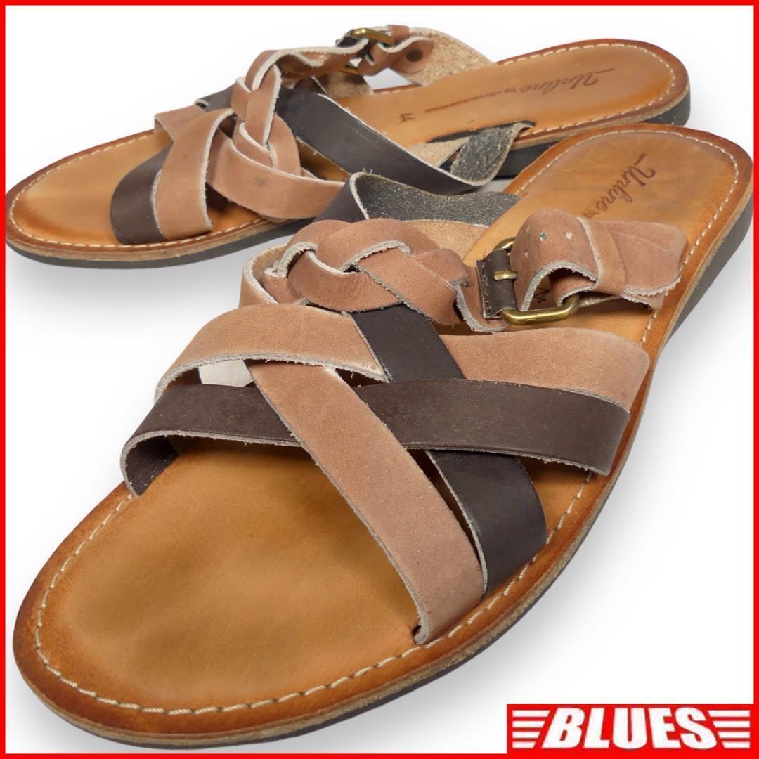 即決★alfredoBANNISTER★27cm レザーサンダル アルフレッドバニスター アンライン メンズ 44 茶 本革 スリッパ 本皮 革靴拍卖