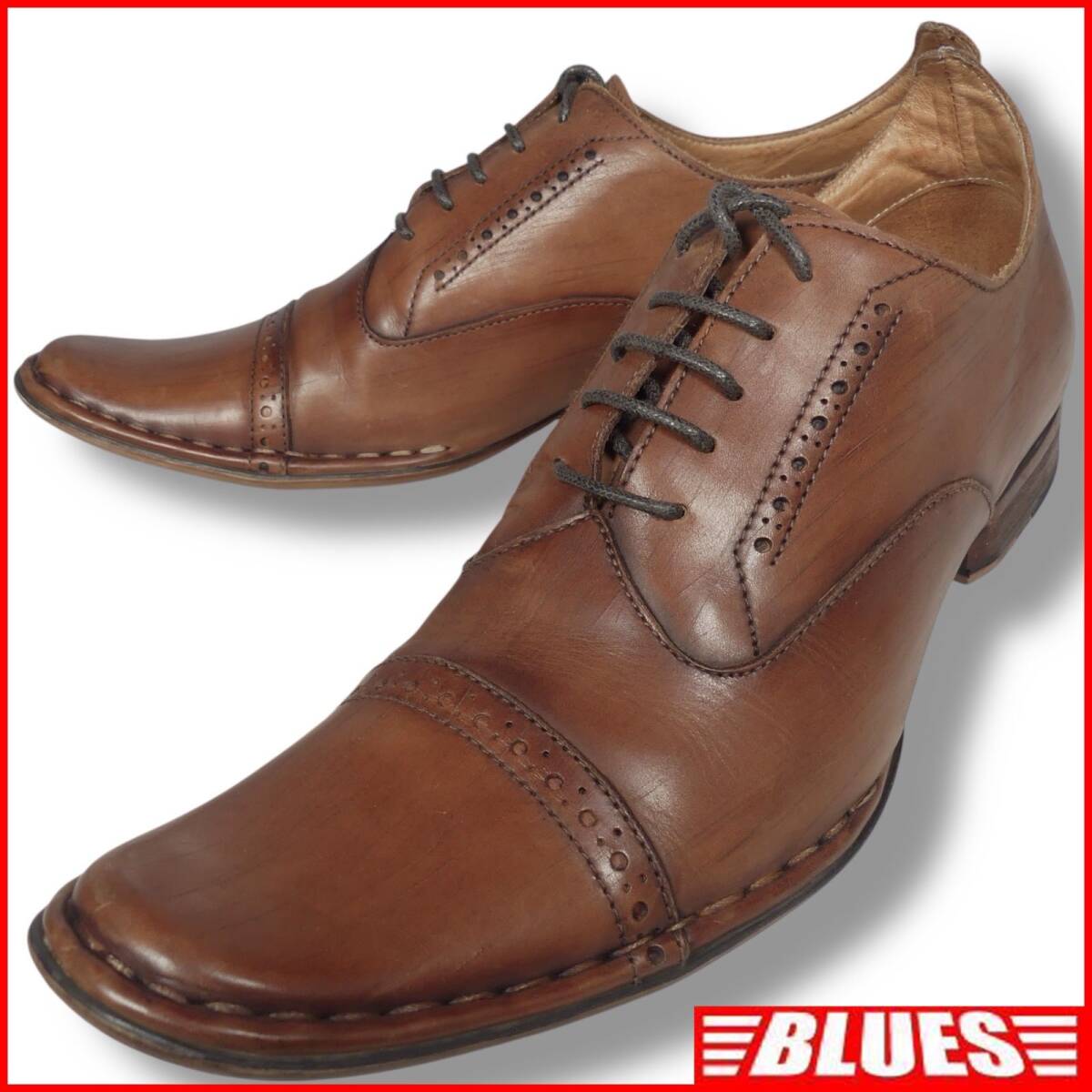 即決★RED COVER★26.5cm レザーウエスタンシューズ レッドカバー メンズ 43 茶 本革 サイドゴア 本皮 スリッポン 革靴 ウエスタンブーツ拍卖