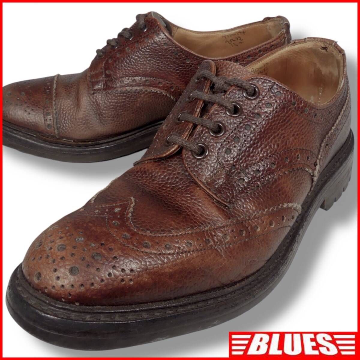 即決★英国製 Tricker’s NEPENTHES 別注★26cm アシンメトリーギブソン レザー シューズ トリッカーズ ネペンテス コラボ 7.5拍卖