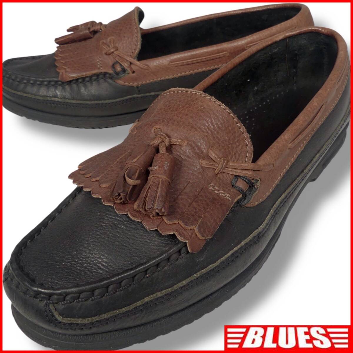 即決★Giorgio Brutini★27.5cm レザータッセルローファー ジョルジオ・ブルティーニ メンズ 黒 茶 本革 本皮 スリッポン 革靴拍卖