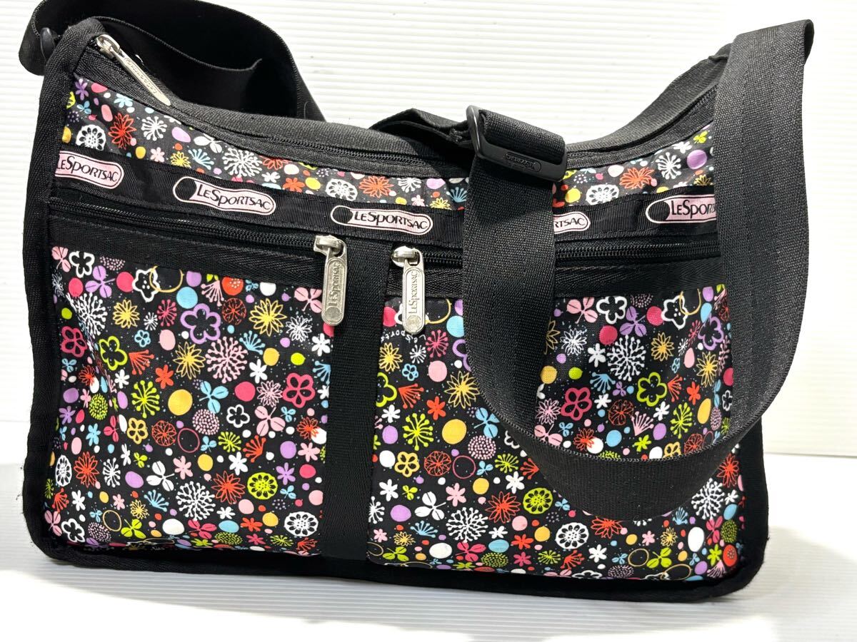 ◆ 美品 レスポートサック LeSportsac ショルダーバッグ 斜めがけ黒拍卖