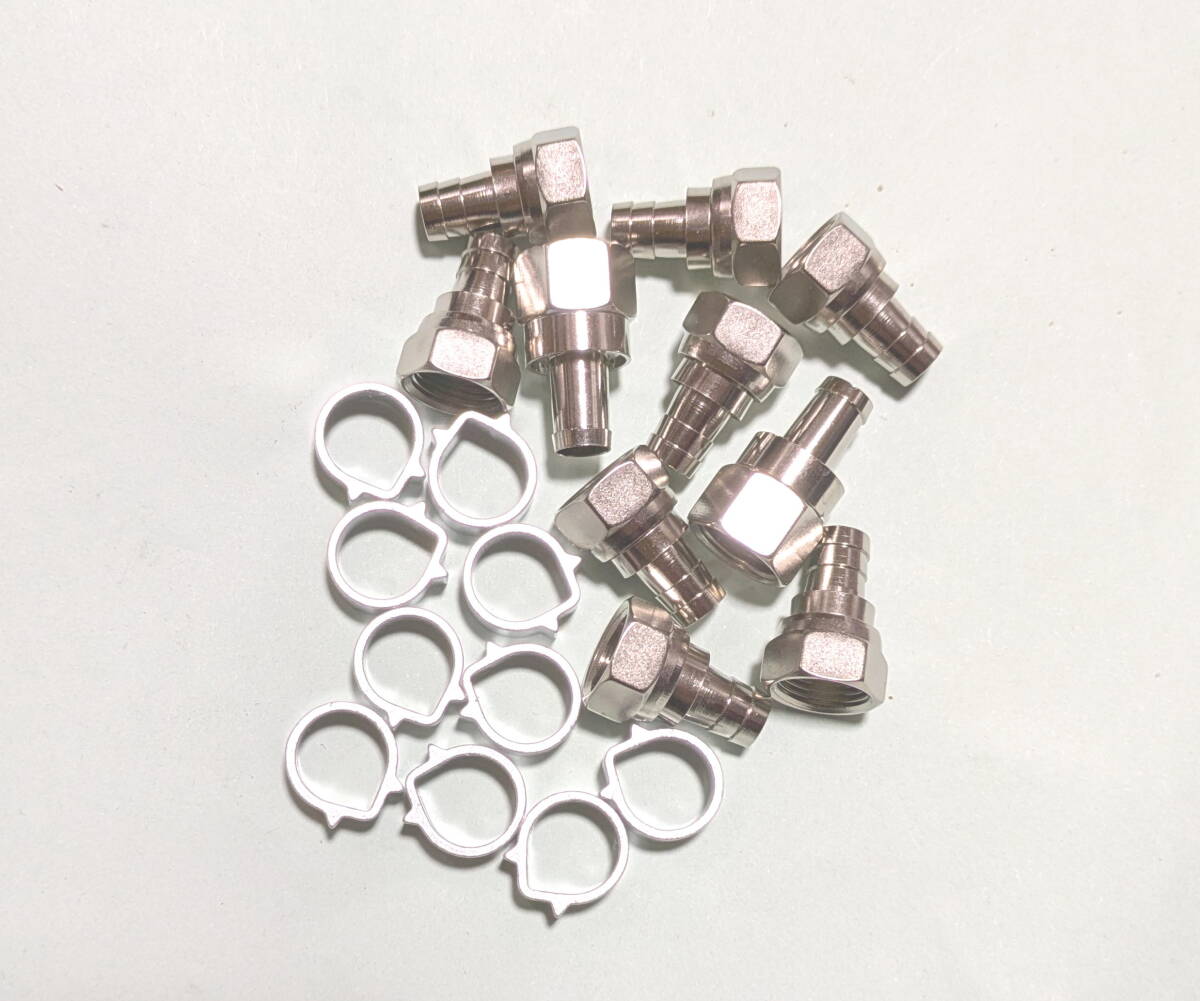 F■ 2.6GHz対応 10個 5C用 F型コネクター(F型接栓簡易タイプ)新品 ■cfp-ec5_10個_jamm拍卖