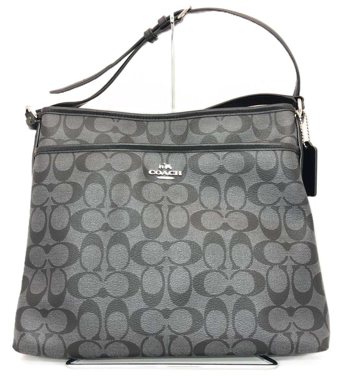 COACH コーチ ショルダーバッグ シグネチャー レザー ブラック H1723-F58297 /B8213F拍卖