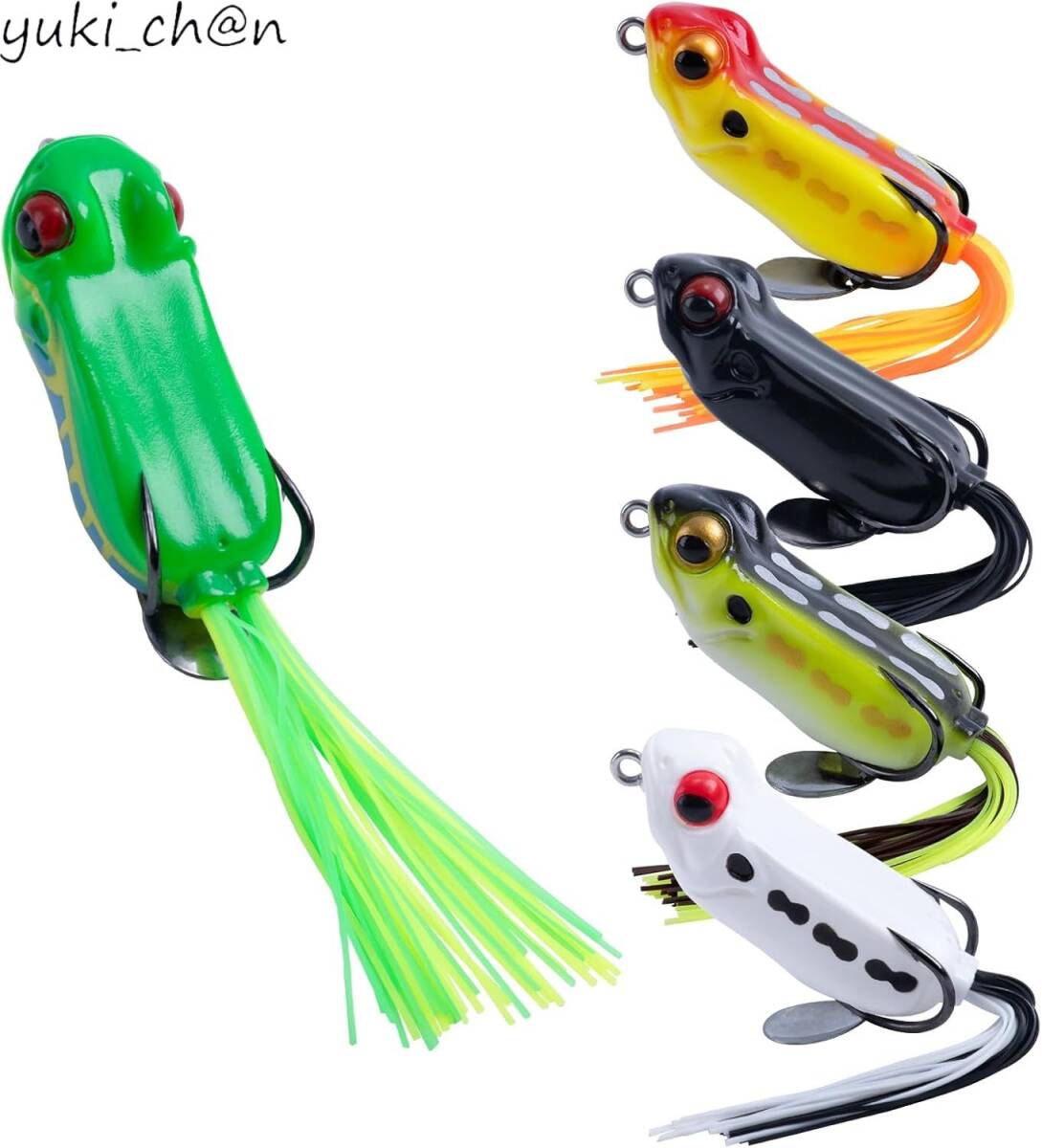 フロッグ ルアーセット カエル 14g 6cm 5色 シリコンスカート ブレード 蛙 フック餌 釣り餌 ソフト ルアー拍卖