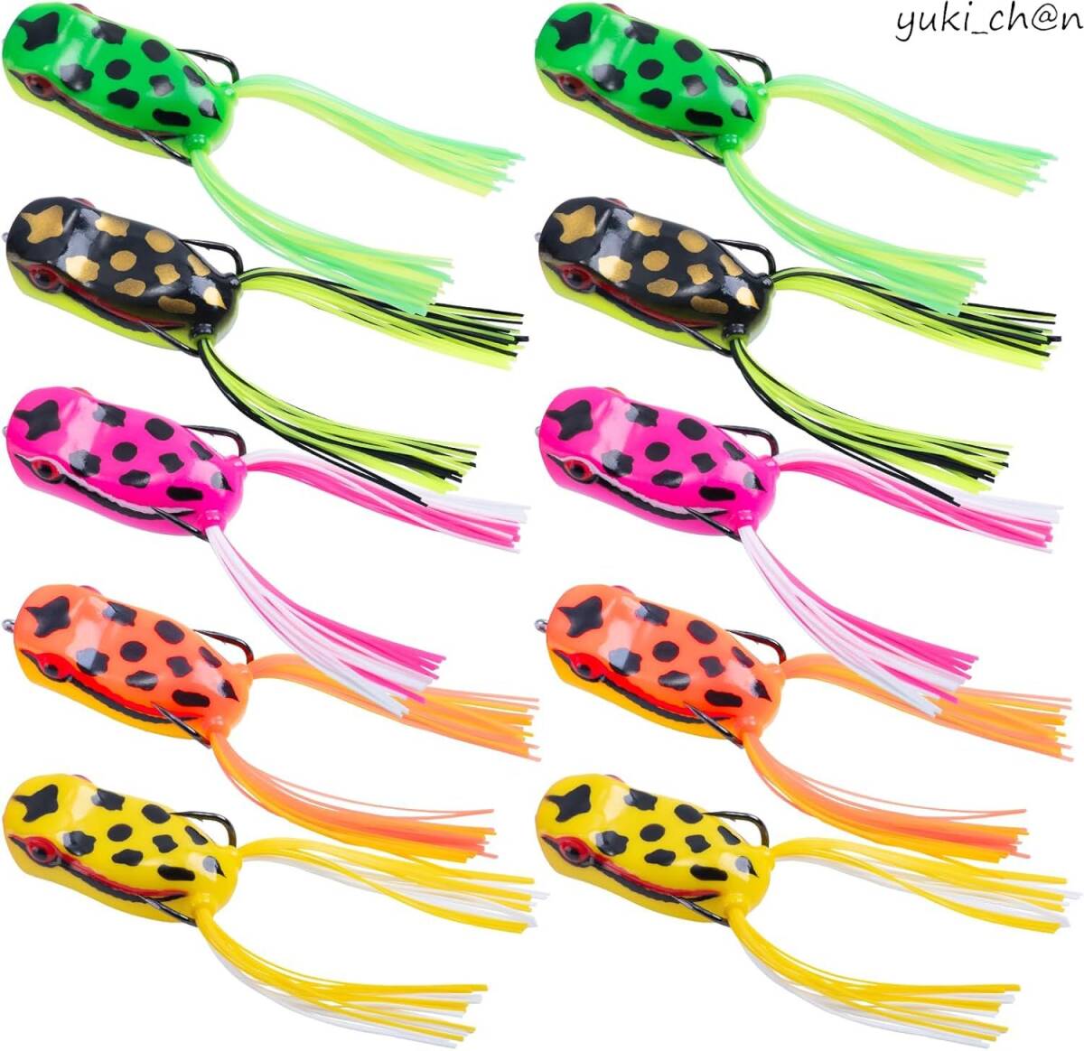 フロッグ ルアーセット カエル 15g 6cm 10個 シリコンスカート ブレード 蛙 フック餌 釣り餌 ソフト ルアー拍卖