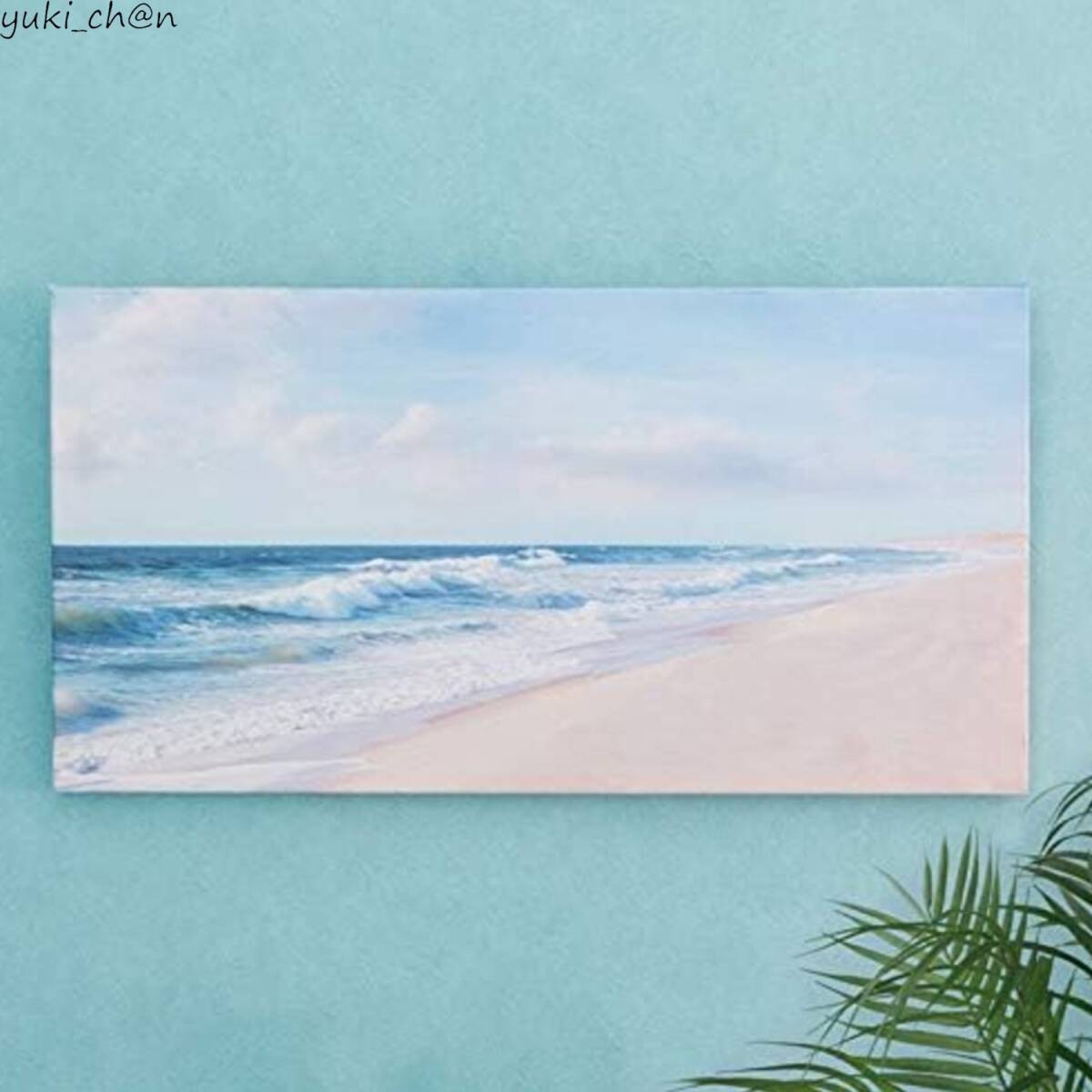 アートパネル シーサイド 60×30cm 絵画 キャンバスアート 海 西海岸 グラッフィクアート ビーチ ホワイト ブルー 波拍卖