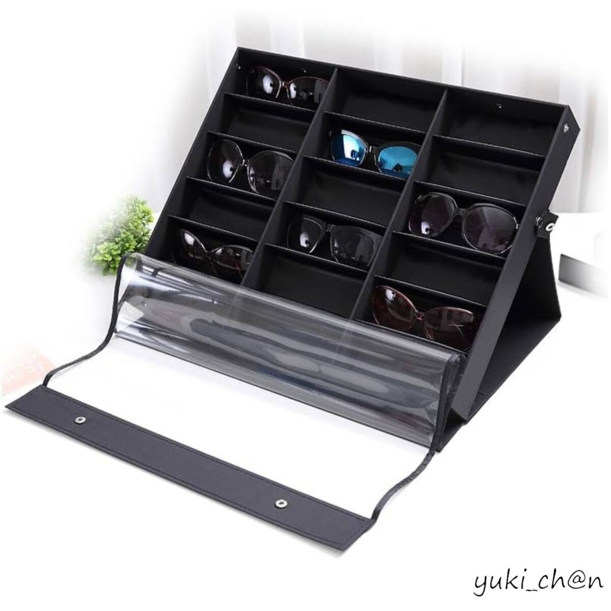 メガネケース メガネディスプレイ 収納ボックス 収納 収納ケース ディスプレー ブラック サングラス メガネ おしゃれ シンプル拍卖