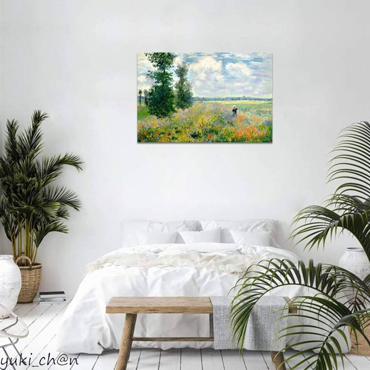 モネ アートパネル 油絵 絵画 複製画 風景画 飾り絵 50x75cm ポピー畑 印象派 壁掛け インテリア アート プレゼント拍卖