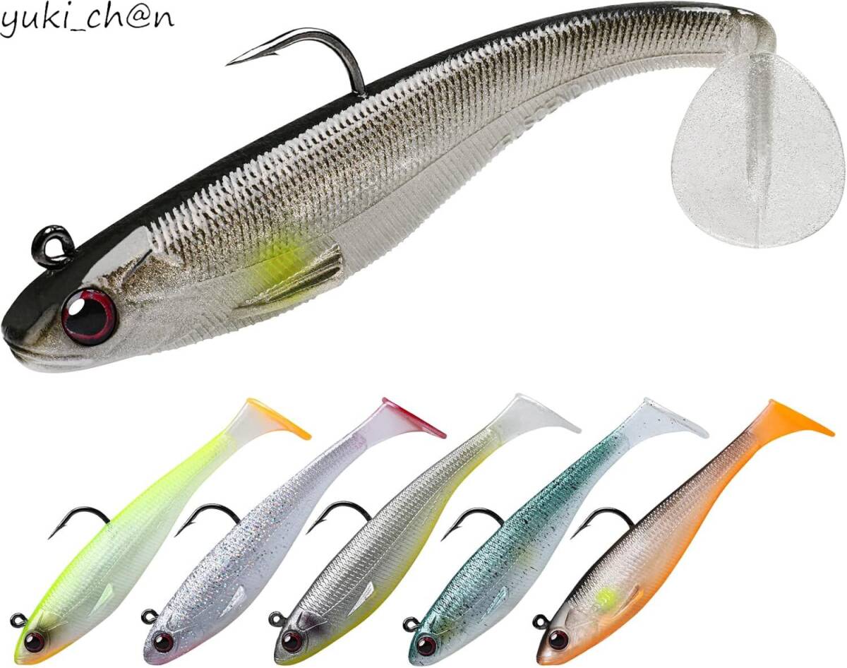 シャッドルアー 7cm 6.5g 作り工芸精巧 家族釣りを楽しむのに最適 回転ブレード装備され バス 鮎 シーバス トラウト ルアーセット拍卖