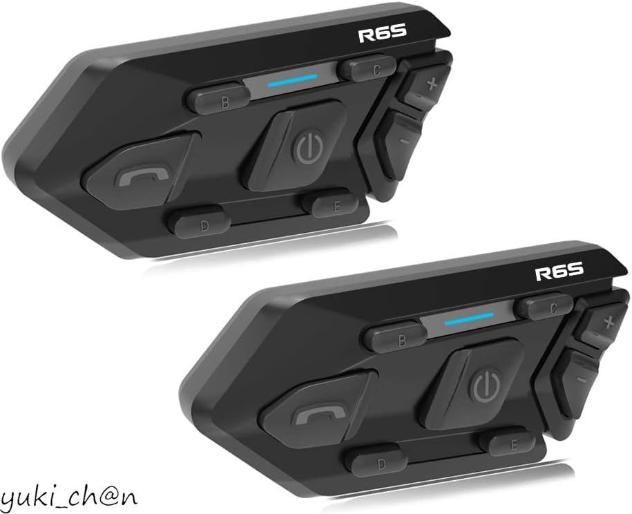 バイク インカム ヘルメット イヤホン 最大6人接続 2人同時通話 通信距離1200m スマホ二台同時接続可能拍卖