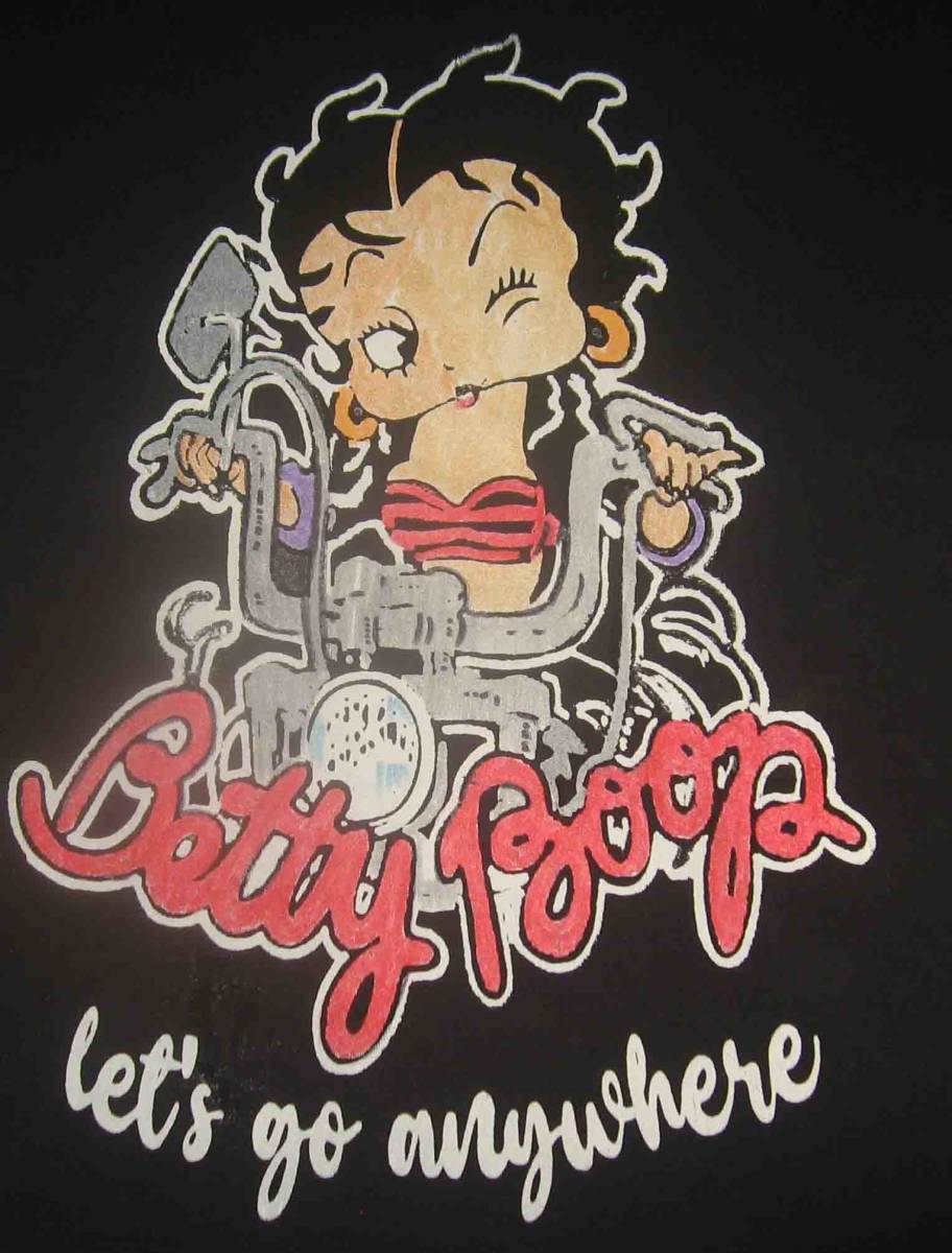 BETTY BOOP ベティちゃんとバイク 未使用Tシャツ 黒 M.L.2L.3Lの4サイズからお選びください拍卖