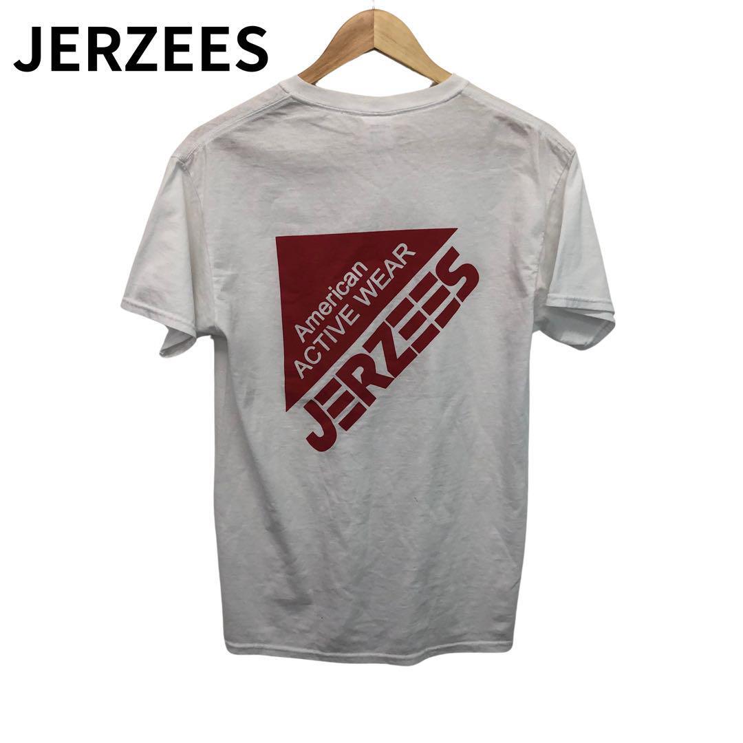 JERZEES ジャージーズ Tシャツ 半袖 ホワイト クルーネック デカロゴ拍卖