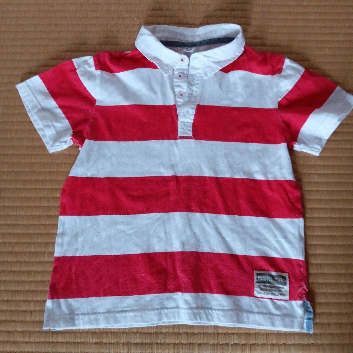 140サイズ ボーダー キッズ服 子供服 半袖 シャツ拍卖