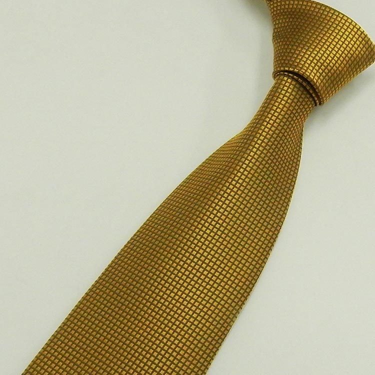 日本製 ネクタイ 甲州織 ゴールド×黒/バスケット テトロン糸使用 洗濯機OK メール便OK BUN-BSK05拍卖