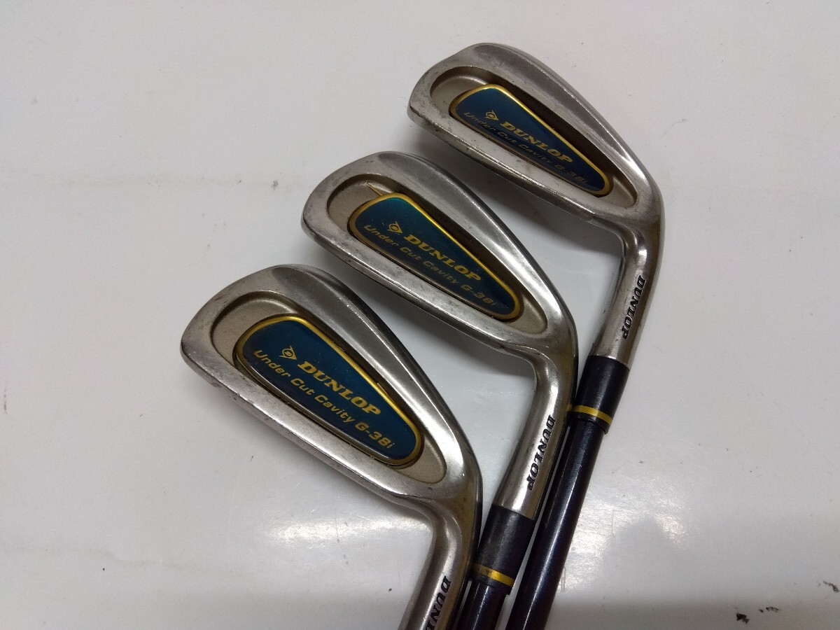 DUNLOP Under Cut Cavity G-38i アイアン3本セット(4-6) flex:R メンズ右 オリジナルカーボンシャフト ダンロップ アイアンセット拍卖