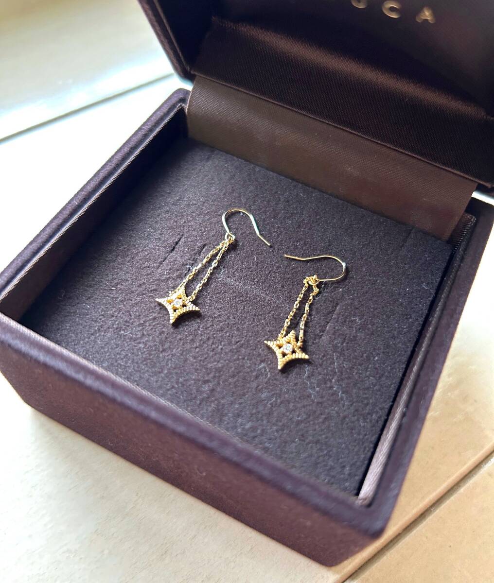新品同様★CASUCA ピアス スイングダイヤ K18YG ゴールドジュエリー×ダイヤモンド★拍卖