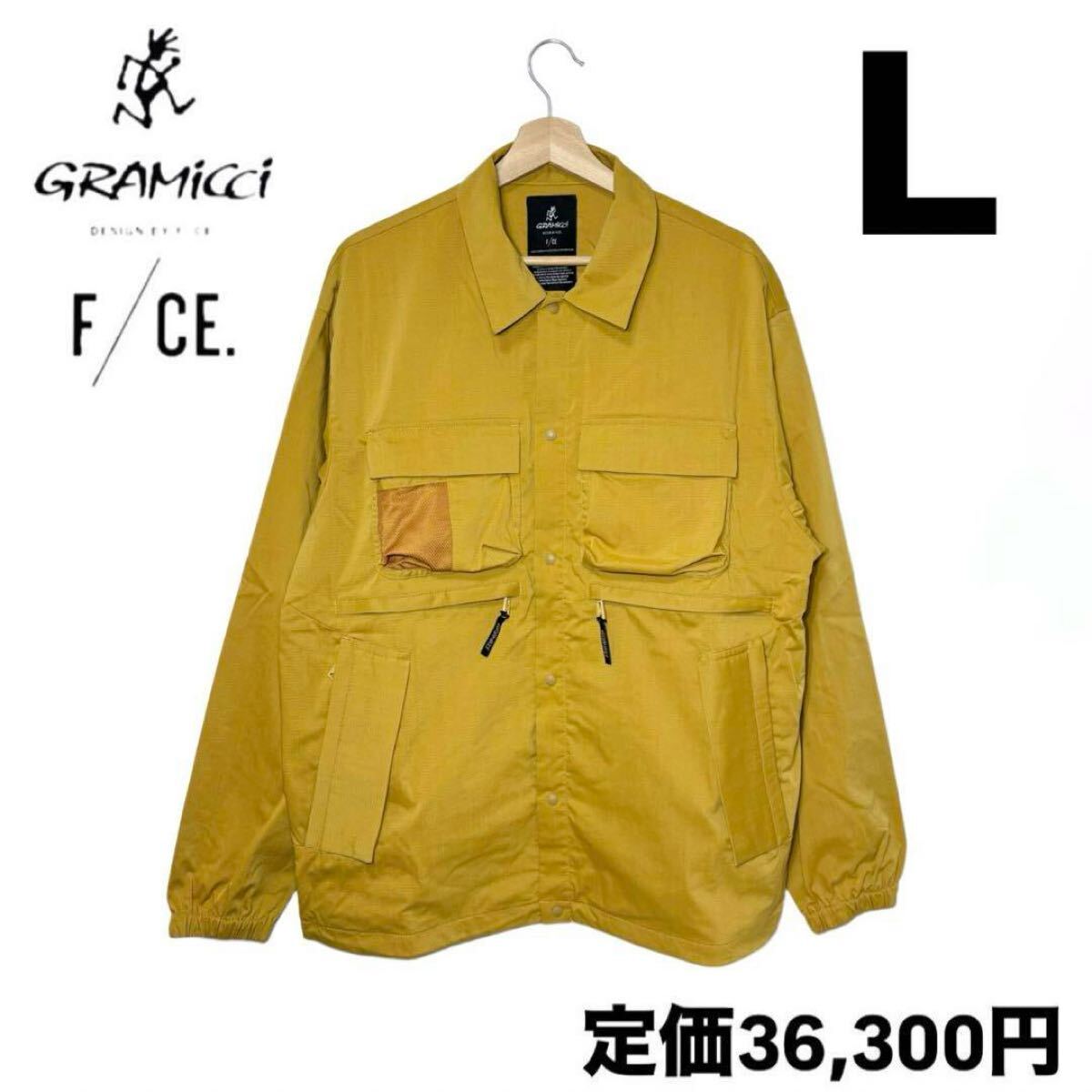 Gramicci by F/CE テックコーチ シャツジャケット イエロー L GUJ3-S3007 グラミチ エフシーイー拍卖