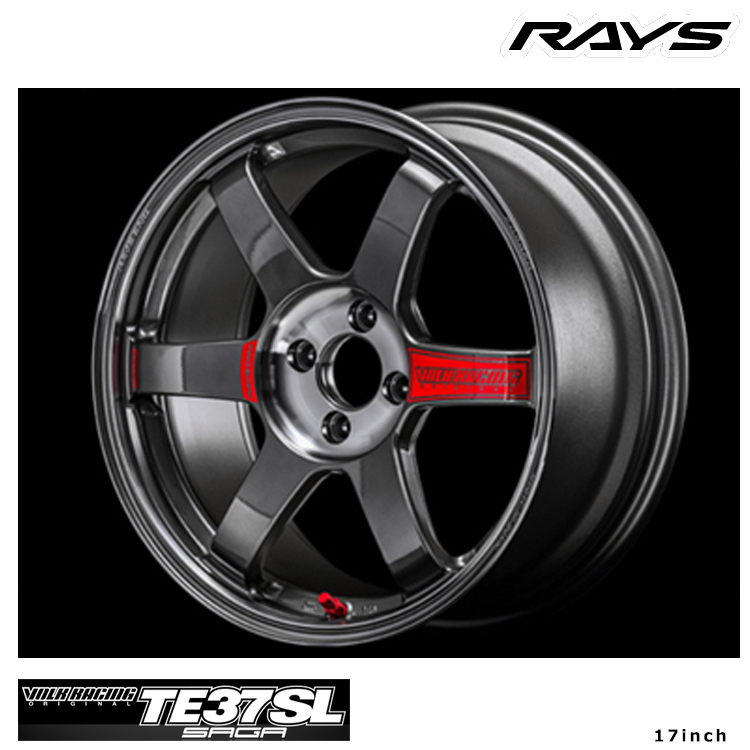 送料無料 レイズ RAYS VOLK RACING TE37 SAGA SL (PG)(17inch) 9J-17 +44 5H-114.3 (17インチ) 5H114.3 9J+44【2本セット 新品】拍卖