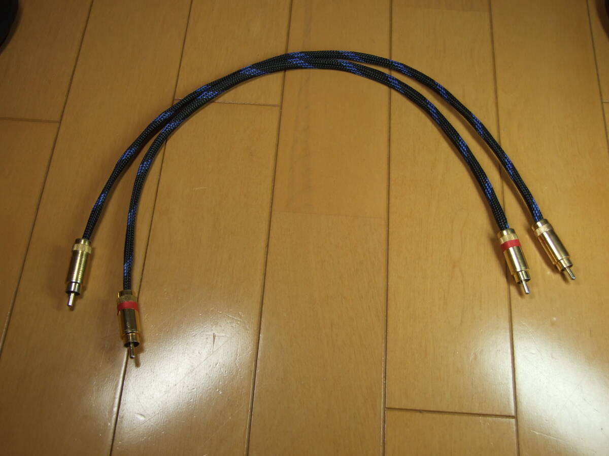 極細芯線使用絹巻線 RCAコード(シールド無し) 長さ約44cm 自作 長期保管 中古②拍卖