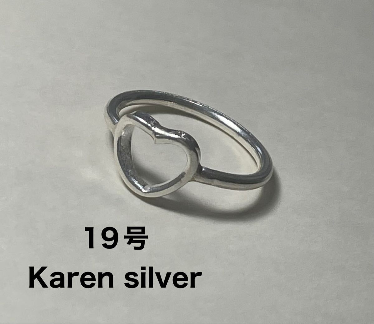 R73マオるv カレン族ハート透かし心印台高純度19号指輪Karen silver両甲丸リングv拍卖