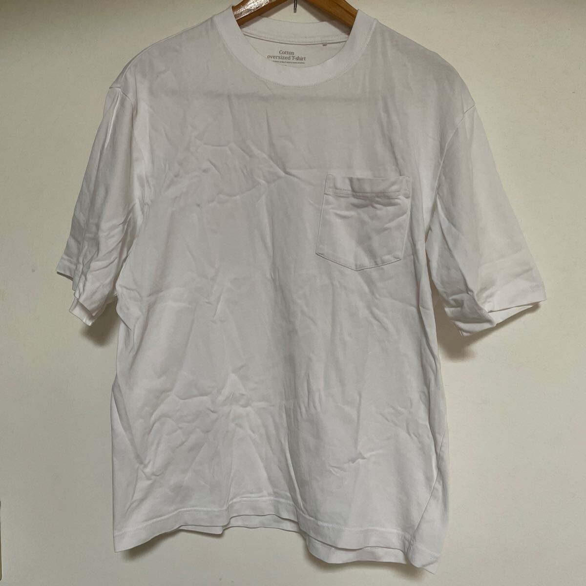 GU コットンオーバーサイズT(5分袖) ホワイト 白 サイズS 綿100% ジーユー ユニクロ レターパック発送拍卖