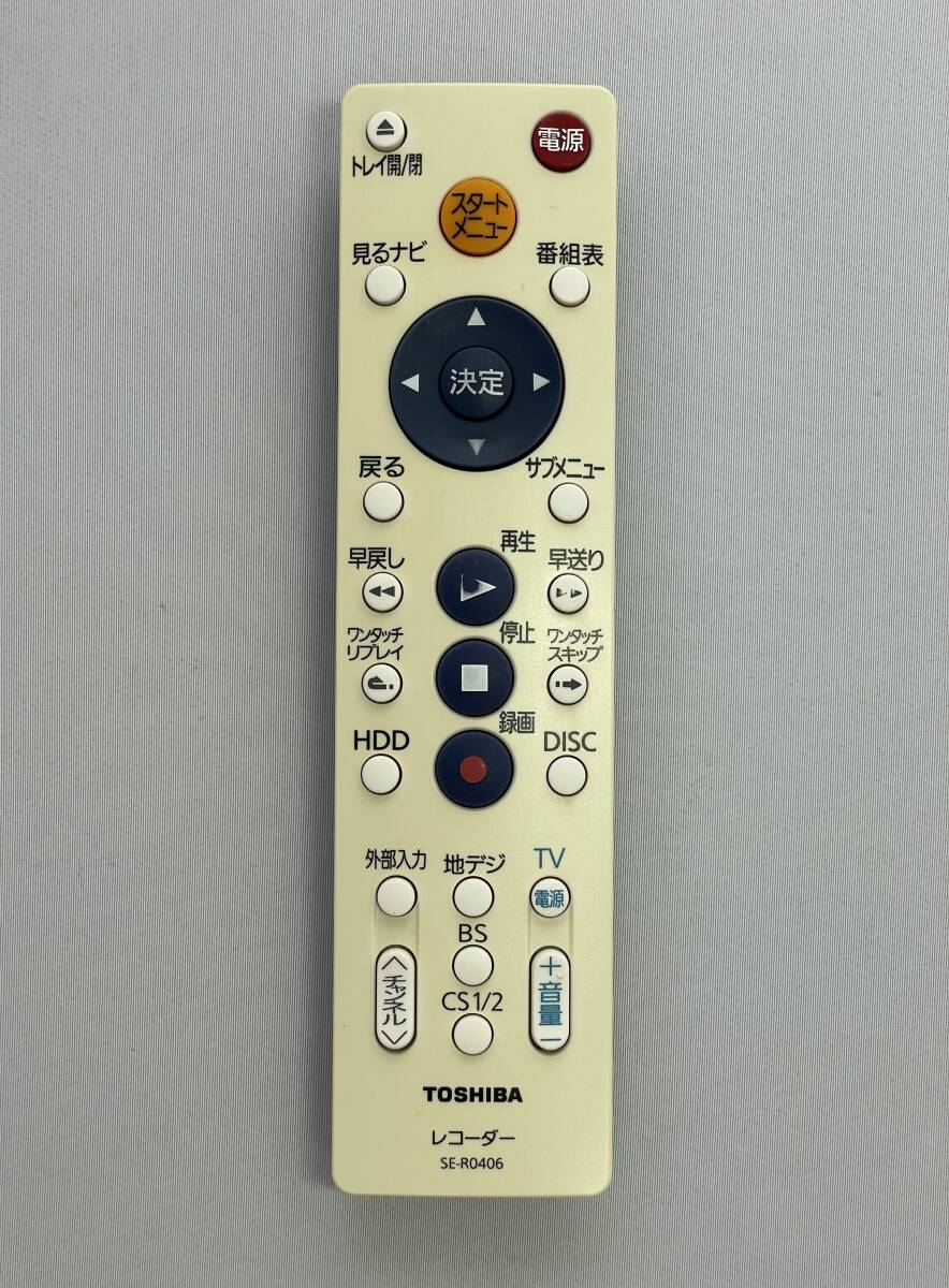 【中古/動作確認済】★TOSHIBA/東芝:HDD&DVDレコーダー用リモコン(SE-R0406)★拍卖
