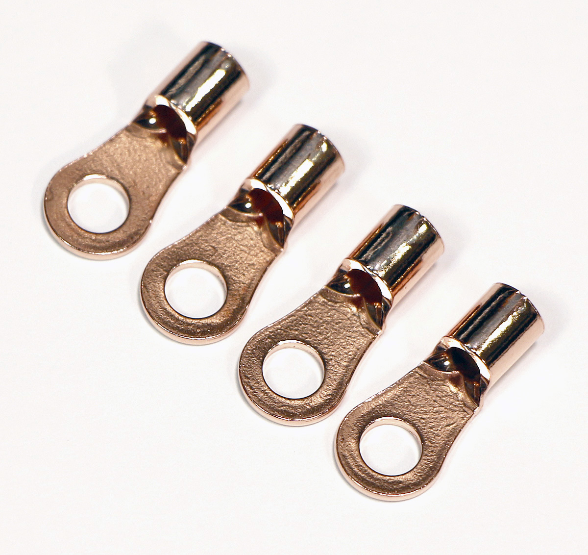 ネコポス無料!非メッキ OFC 高純度無酸素銅 丸型(R型)圧着端子 4個set R3.5-4拍卖