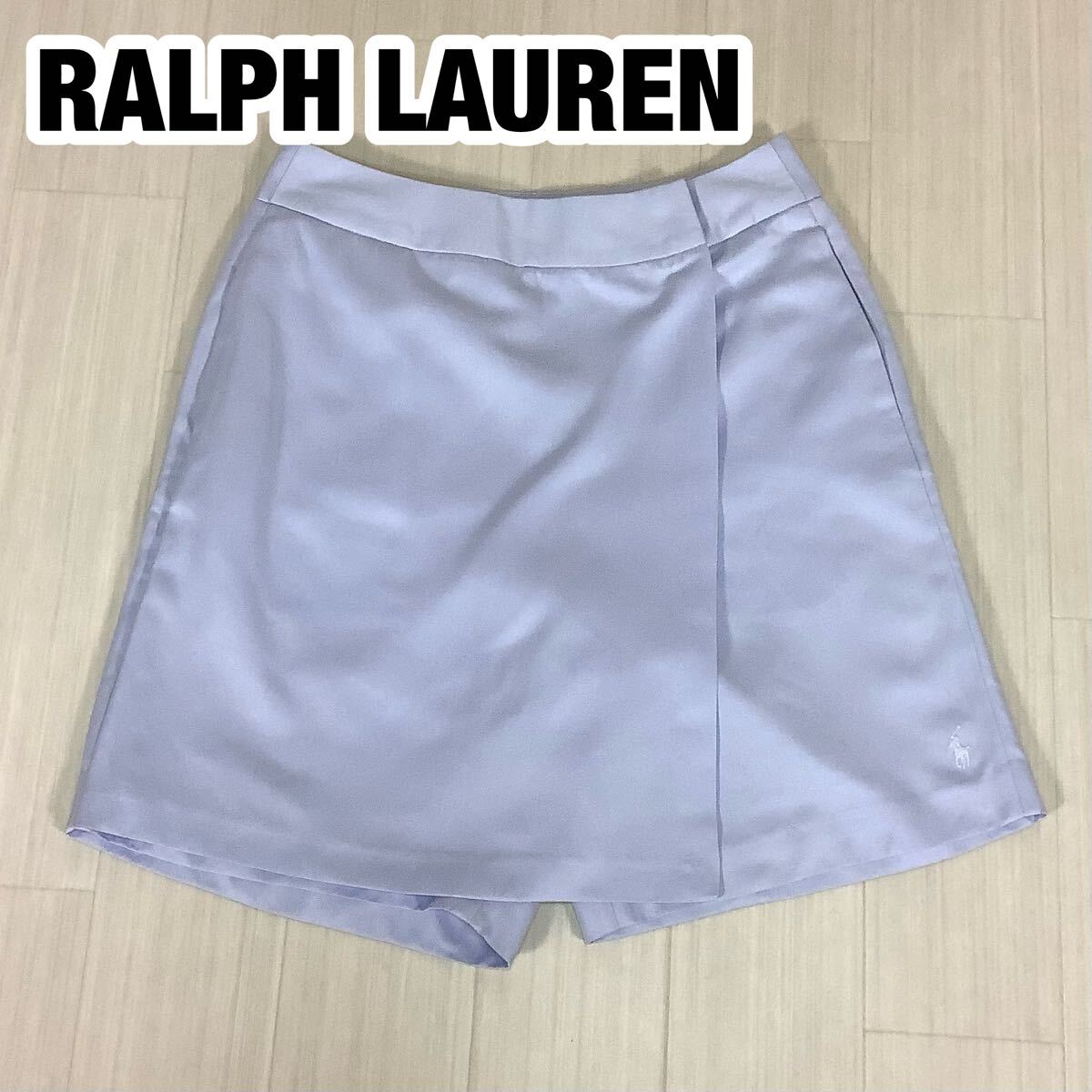 RALPH LAUREN POLO GOLF ラルフローレン ポロゴルフ キュロットスカート 巻きスカート 9 ライトブルー 刺繍ポニー拍卖
