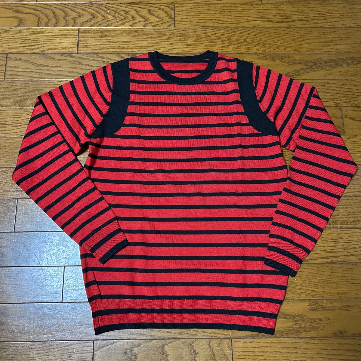 新品②uniform experimentボーダーニットウール素材赤黒SOPHSOPHNETソフソフネットFCRB拍卖
