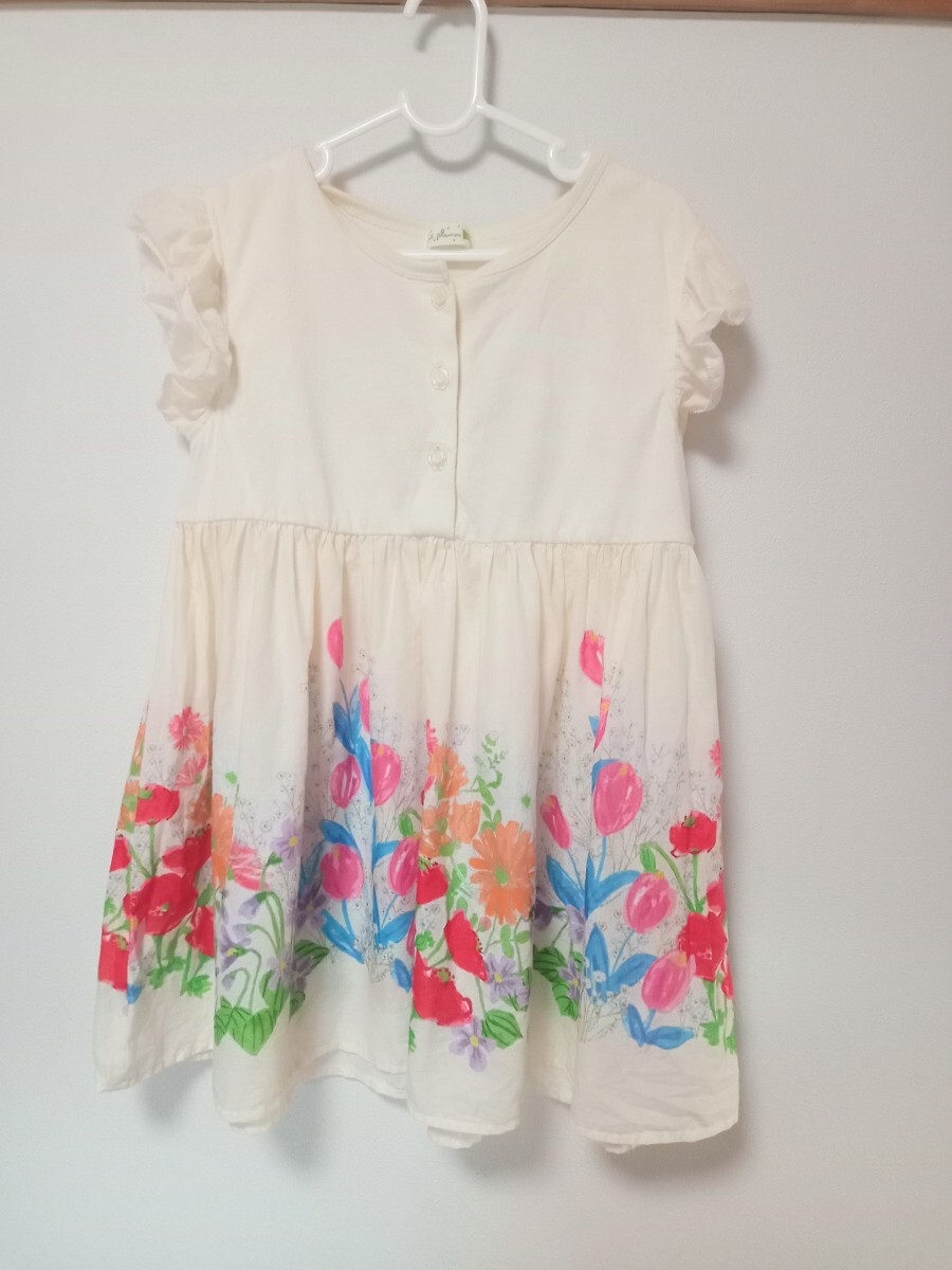 【美品】KP(ニットプランナー)花柄 チュニック Tシャツ 140 カットソー拍卖