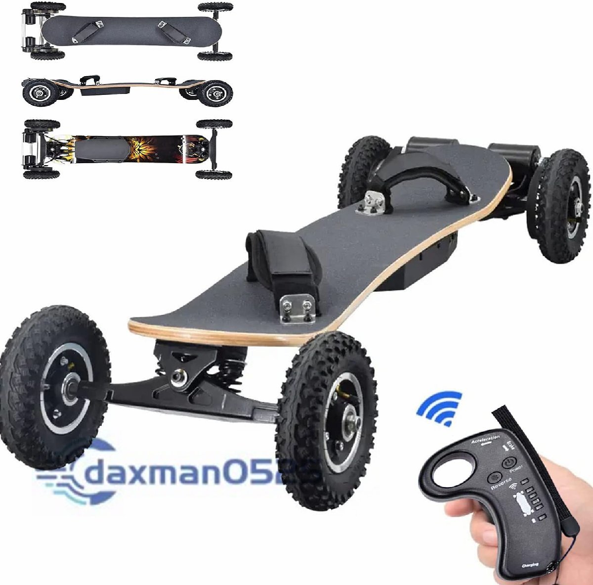 PH- 電動ロングボード リモコン付きスケートボード 40km/h トップスピード 10層 メープルデッキ フットストラップ付き マウンテンオフロー拍卖