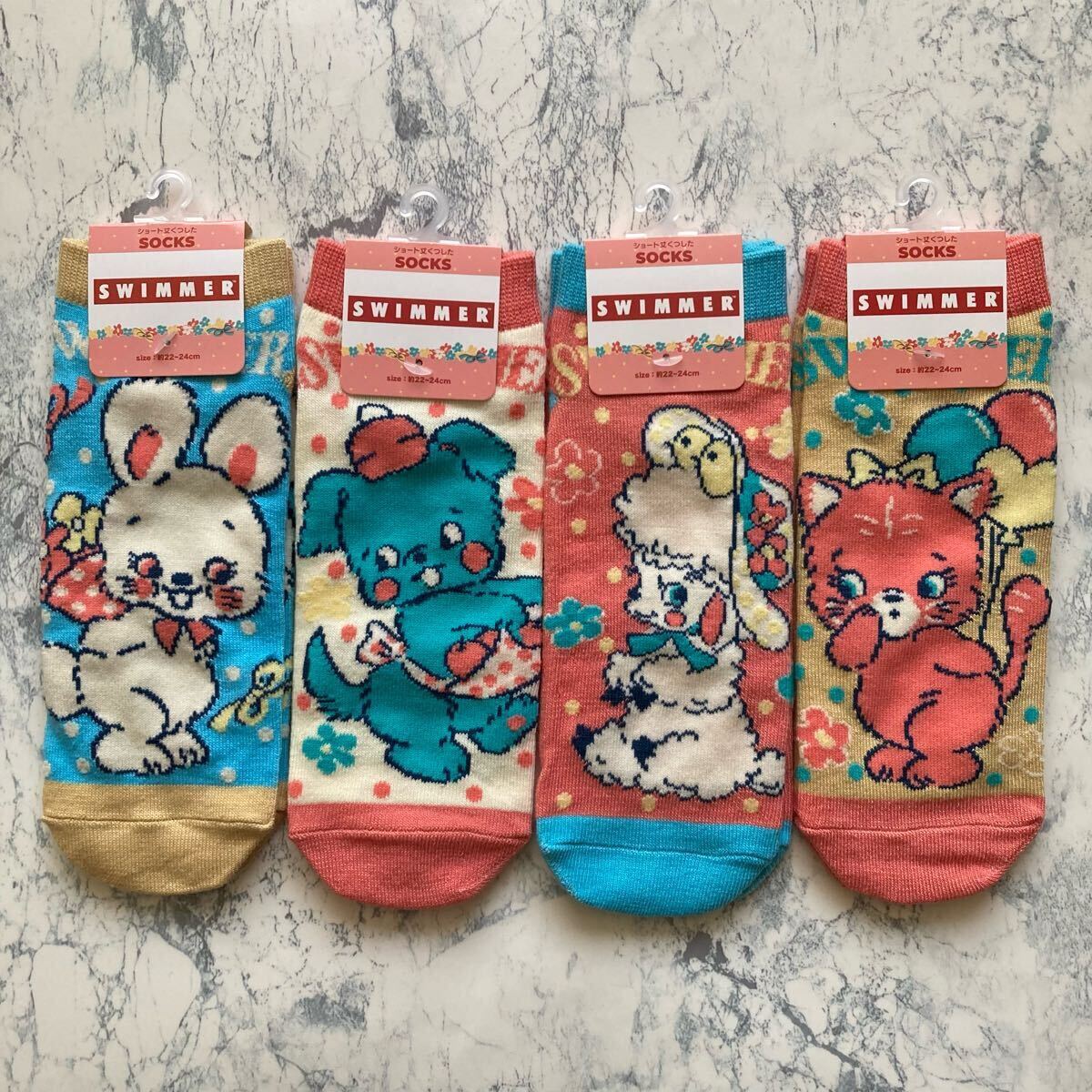 新品未使用 SWIMMER スイマー ショート丈 ソックス 靴下 4足セット拍卖