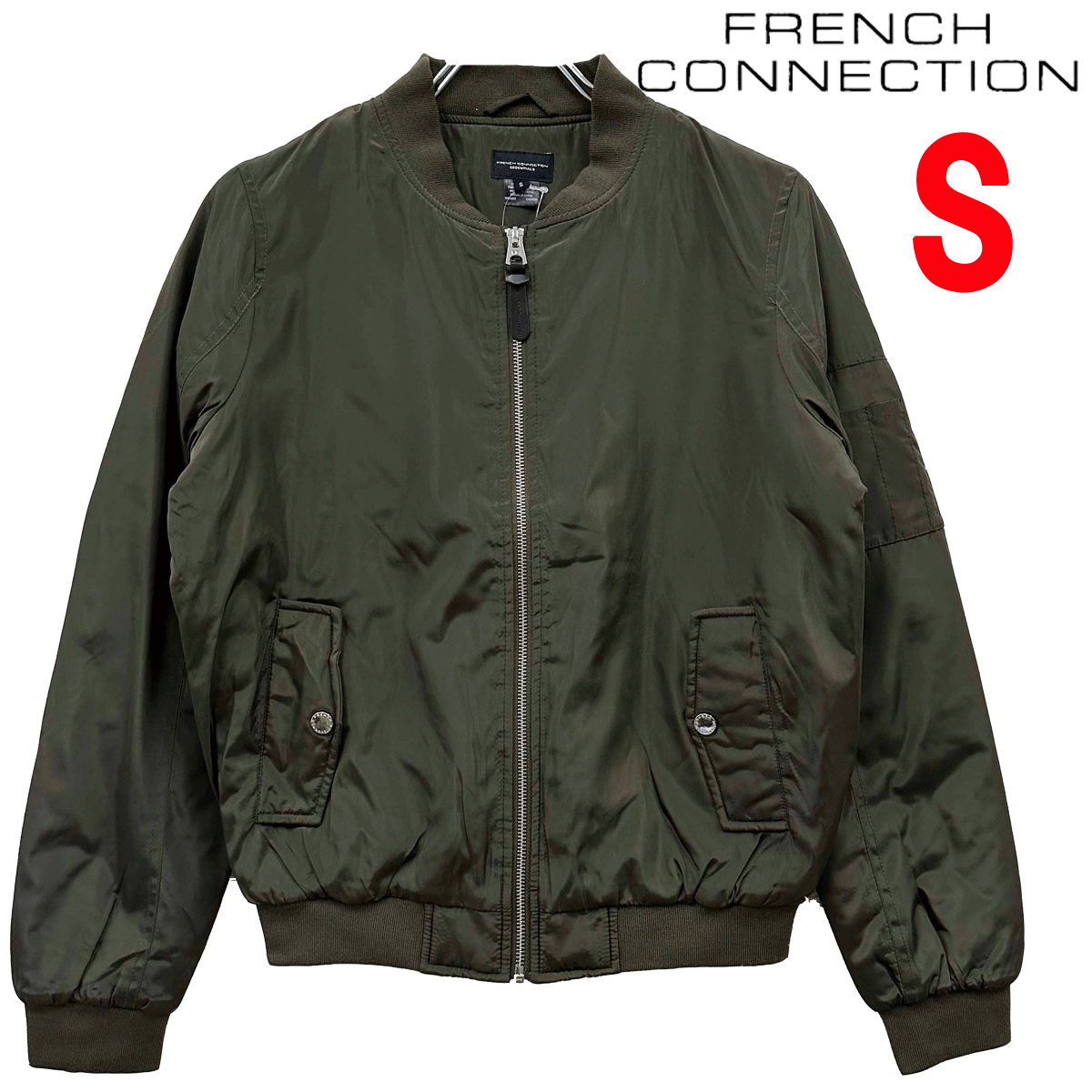 新品 S ★ コストコ French Connection フレンチコネクション レディース MA-1 ジャケット カーキ 中綿 ジップ ジャンパー 防寒 ミリタリー拍卖