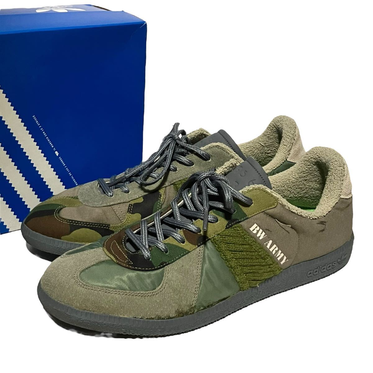 未使用 世界限定500足 adidas BW ARMY スニーカー 28.5cm カモフラ シューズ ドイツ軍 ジャーマントレーナー拍卖