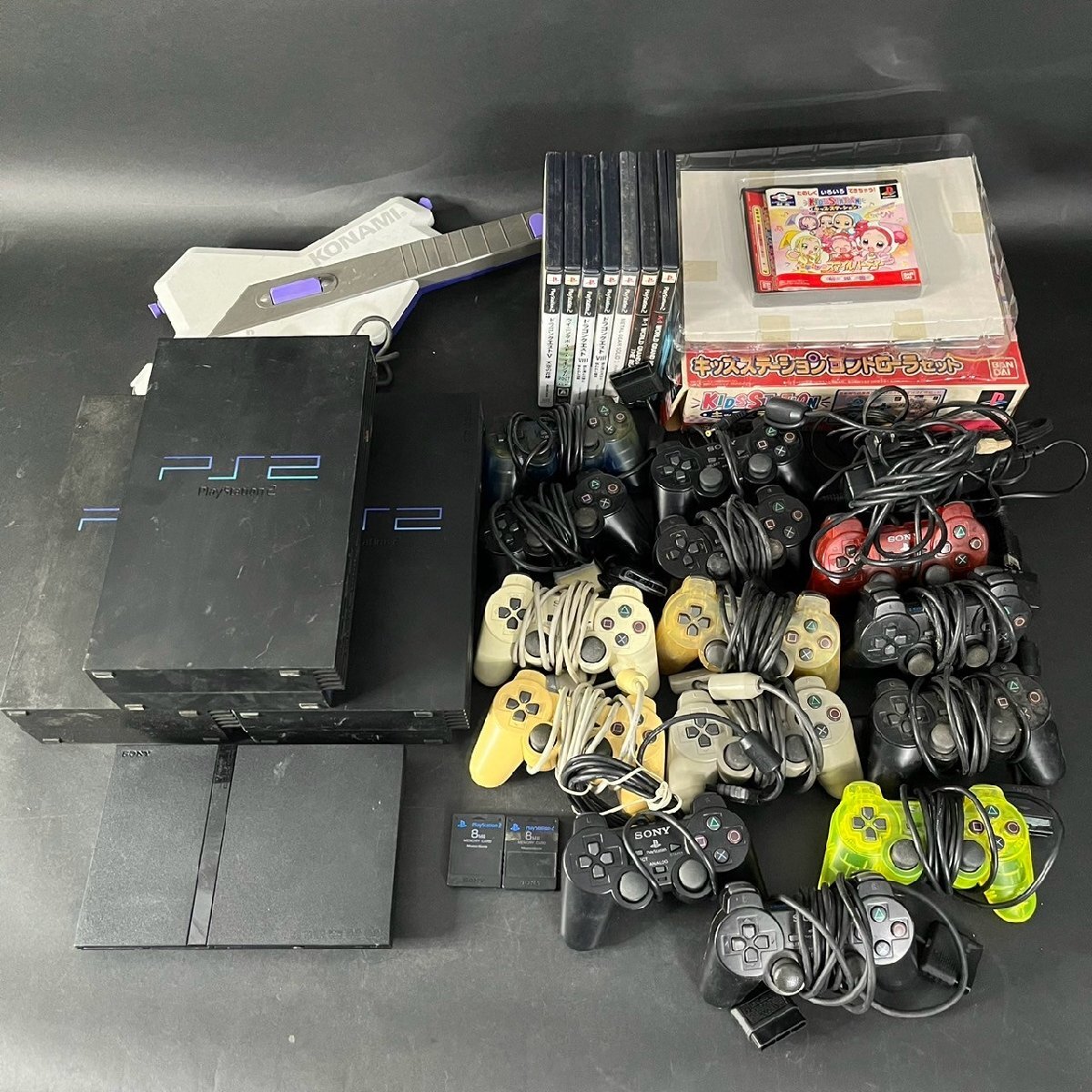 SW0325-23-3 現状品 PlayStation2 PS2 SCPH-30000 18000 77000 ソフト 本体 まとめ ドラクエ K-1 コントローラー メモリーカード 120サイ拍卖