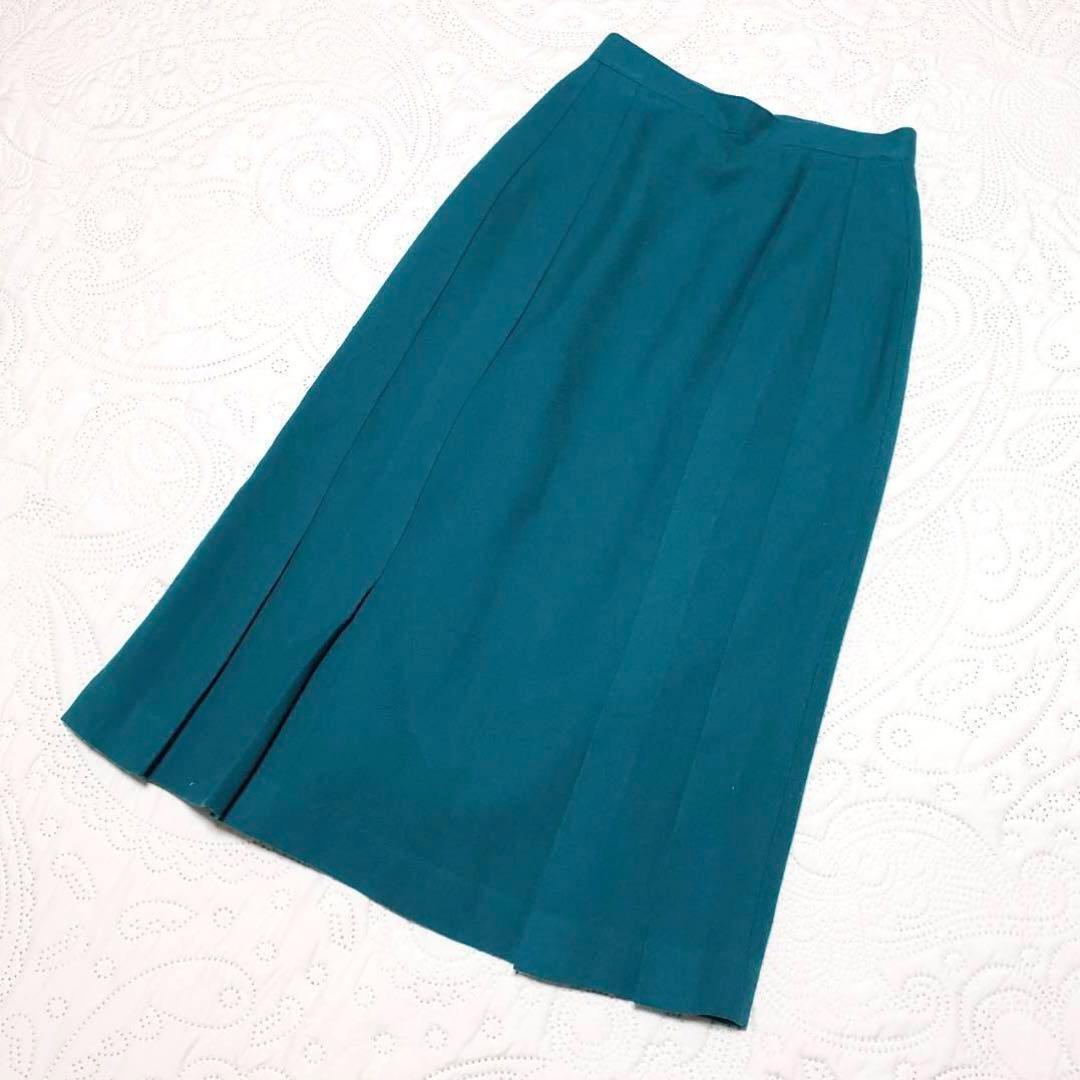 PEACE TOWA レディース【M】ミモレ丈スカートウール混 シンプル緑拍卖