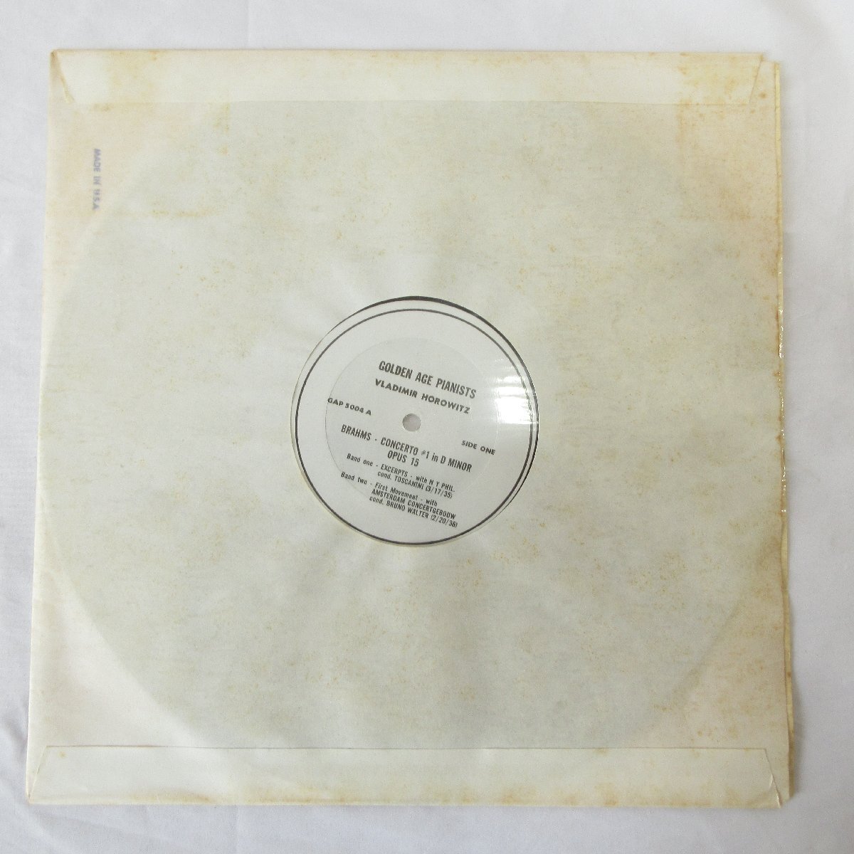レコード◆GOLDEN AGE PIANISTS HOROWITZ BRAHMS Concerto #1 Bruno Walter 1936 GAP 5004◆USED拍卖