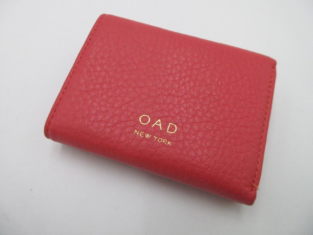 OAD NEWYORK オーエーディーニューヨーク 三つ折り コンパクト 財布 赤 ■■拍卖