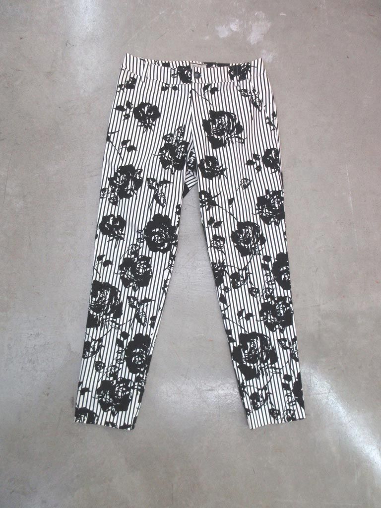 新品 Diagram ダイアグラム 34111179-0 ストライプ サブリナパンツ size2-36/白x黒 ■◇◎拍卖