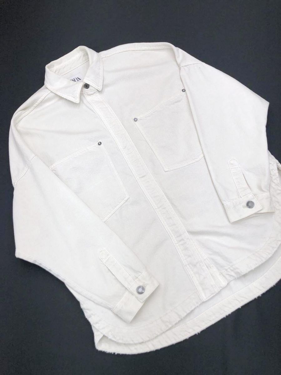 ZARA ザラ 長袖 デニム ジャケット sizeL/アイボリー ■◇拍卖