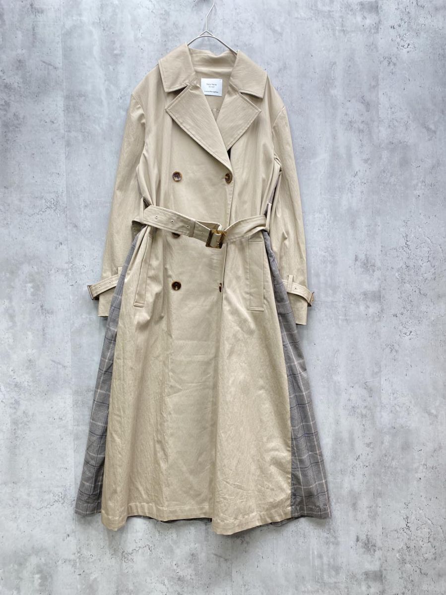 Perle Peche ecla ペルルペッシュ 長袖 トレンチ コート size36/ベージュ ■◇拍卖