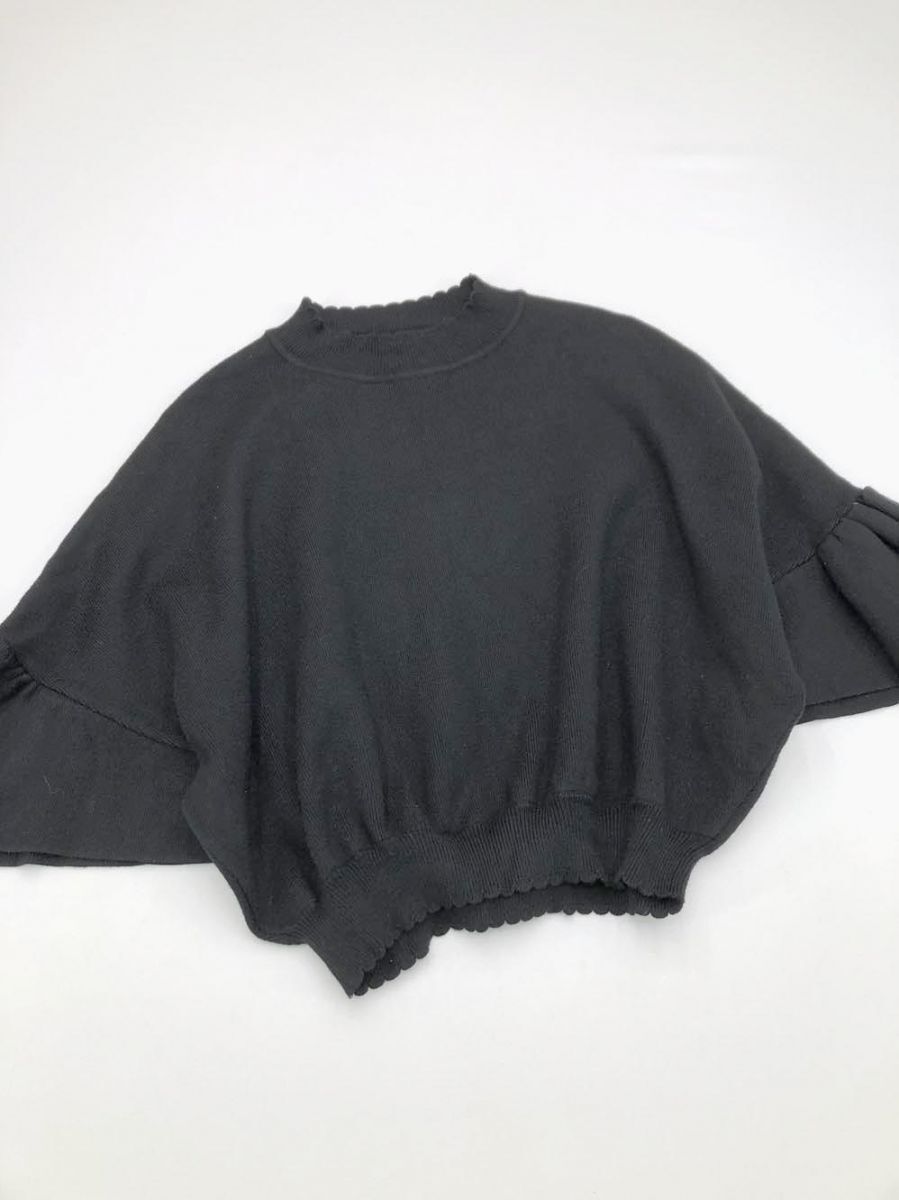 rienda リエンダ スカラップ フレア SLV ニット セーター sizeF/黒 ◇■拍卖