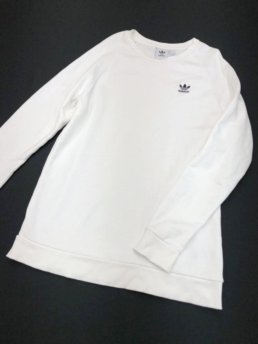 adidas アディダス 長袖 トレーナー ED6208 ロゴ刺 スウェット sizeO/白 ◇■拍卖
